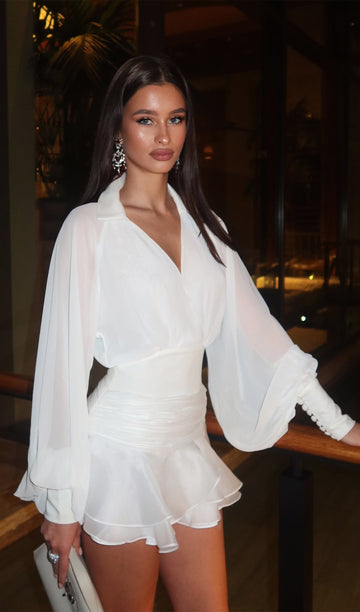Leilani - Lantern Sleeve Mini Dress