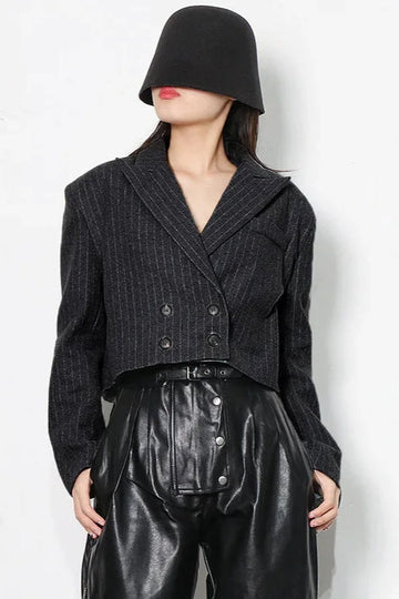 Striped Double Button Blazer