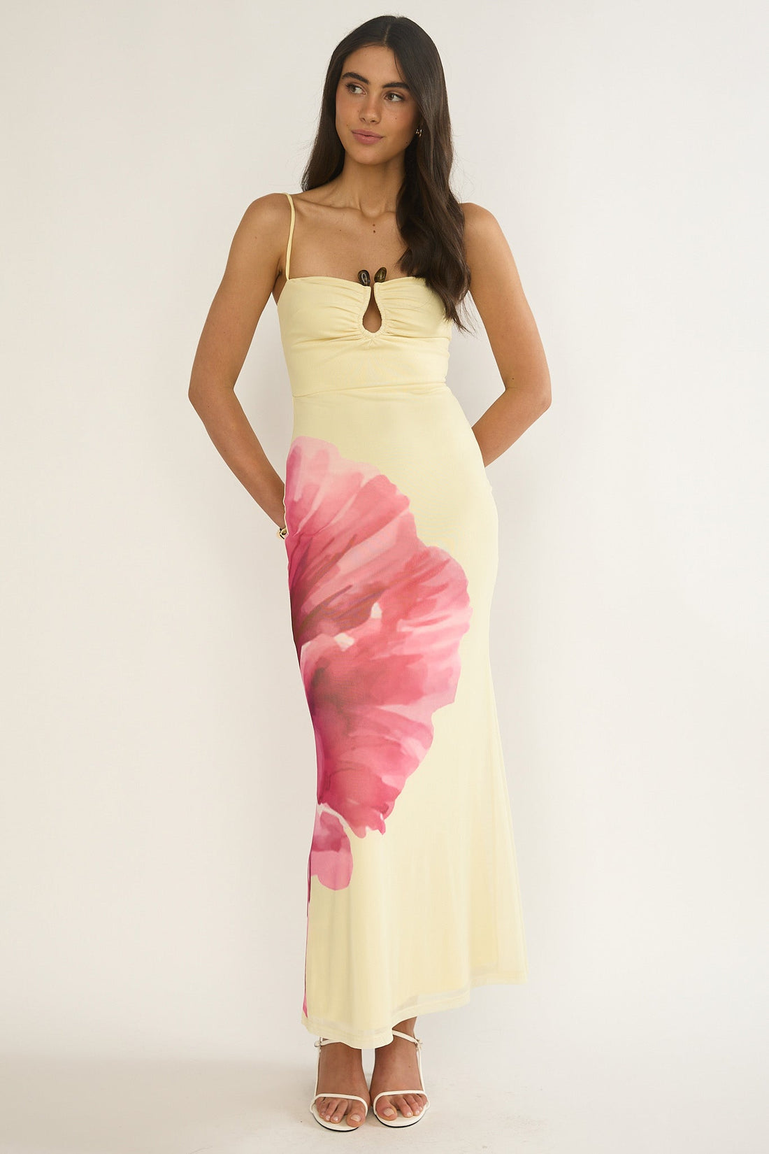 Moonlit Asymmetry Maxi Dress Floral