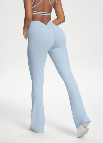Scrunch-Back Flare Leggings with Sculpted Silhouette