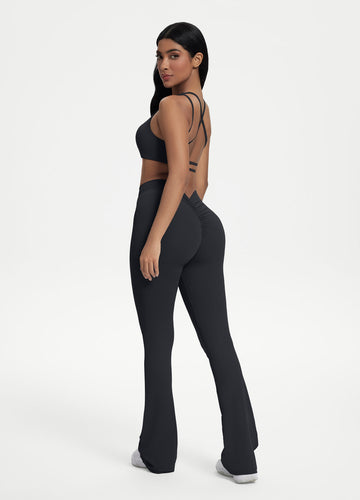 Scrunch-Back Flare Leggings
