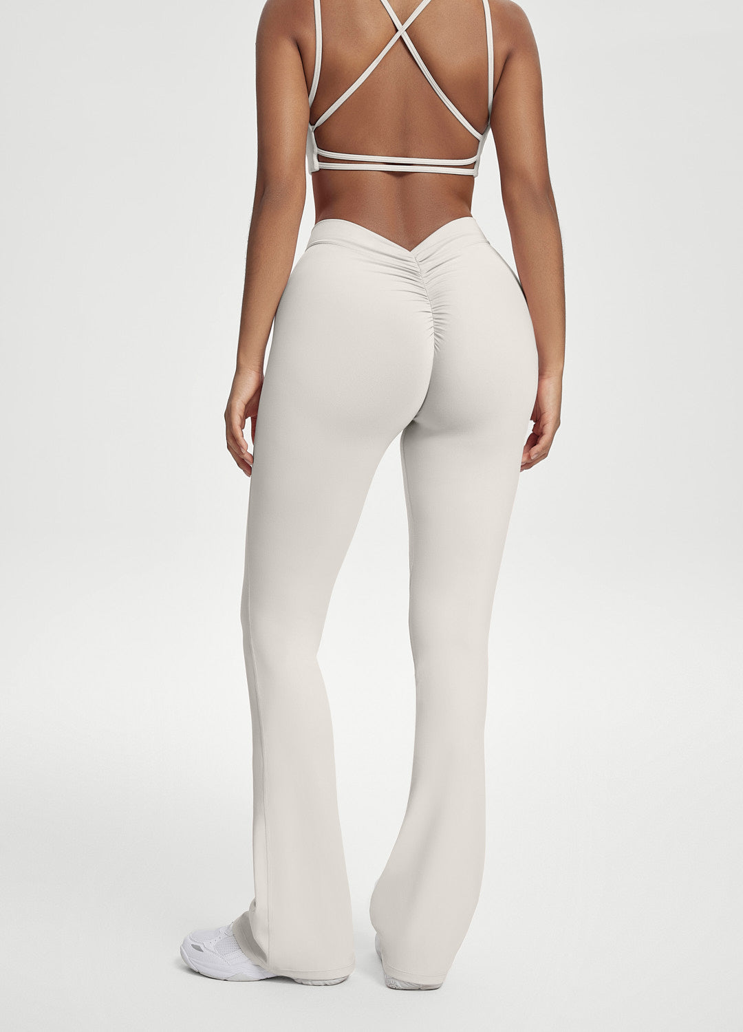 Scrunch-Back Flared Leggings — Sculpted Back, Flattering Flare