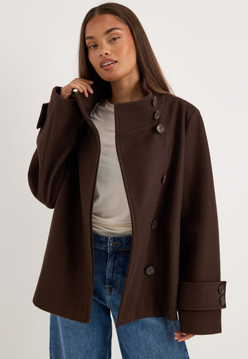 High Neck Short Coat