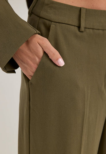 Straight High Waist Suit Trousers