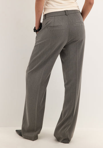 Straight High Waist Suit Trousers