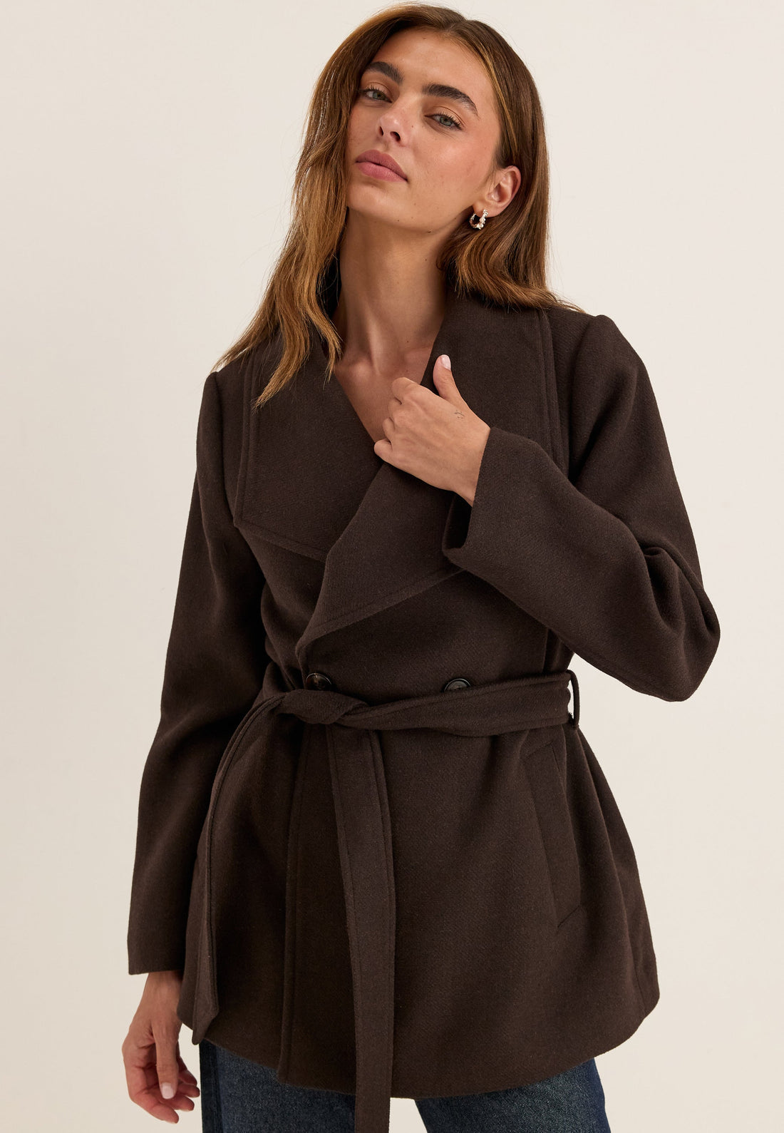 Short Wool Blend Coat