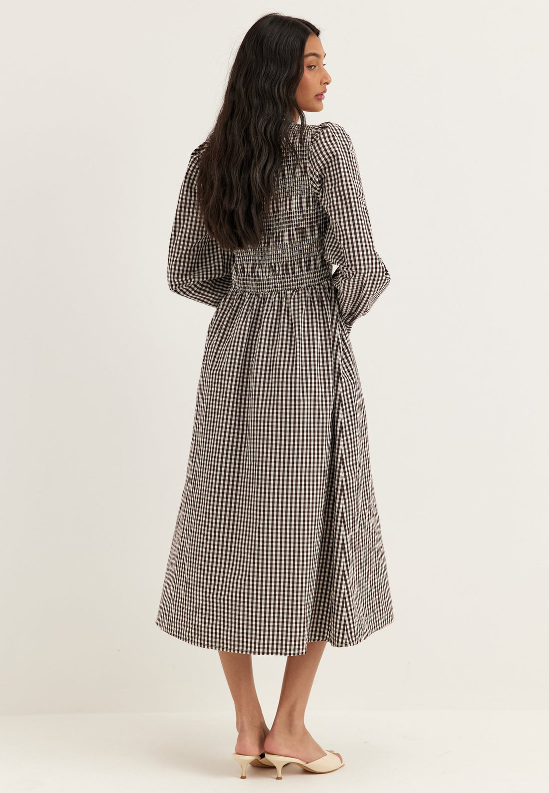 V-neck Cotton Smock Dress
