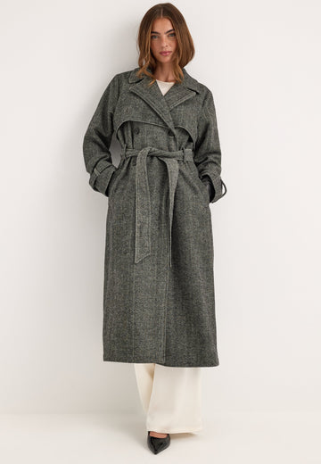 Tweed Trench Coat