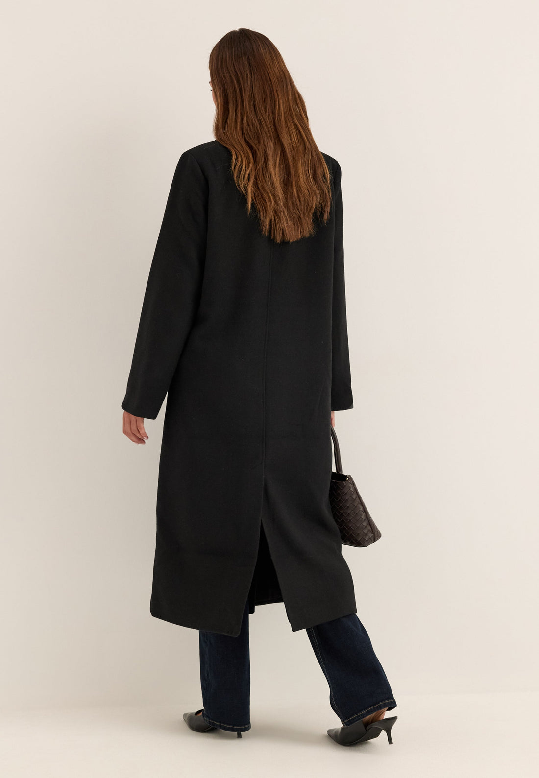 Straight Wool Blend Coat