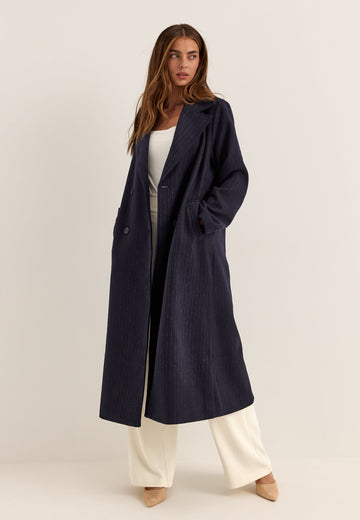 Straight Wool Blend Coat