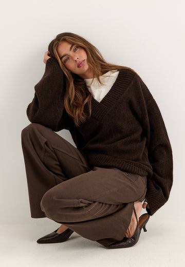 Knitted V-neck Sweater