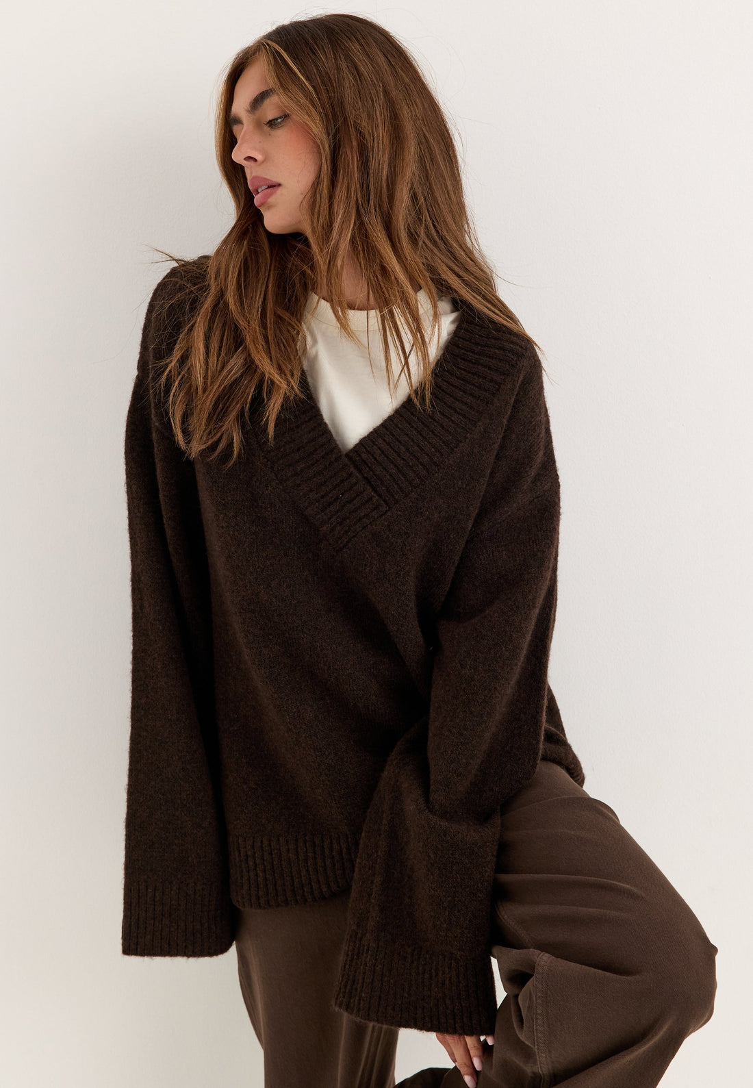 Knitted V-neck Sweater