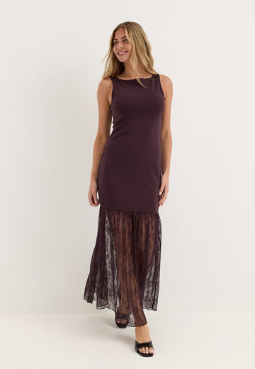 Combined Lace Maxi Dress
