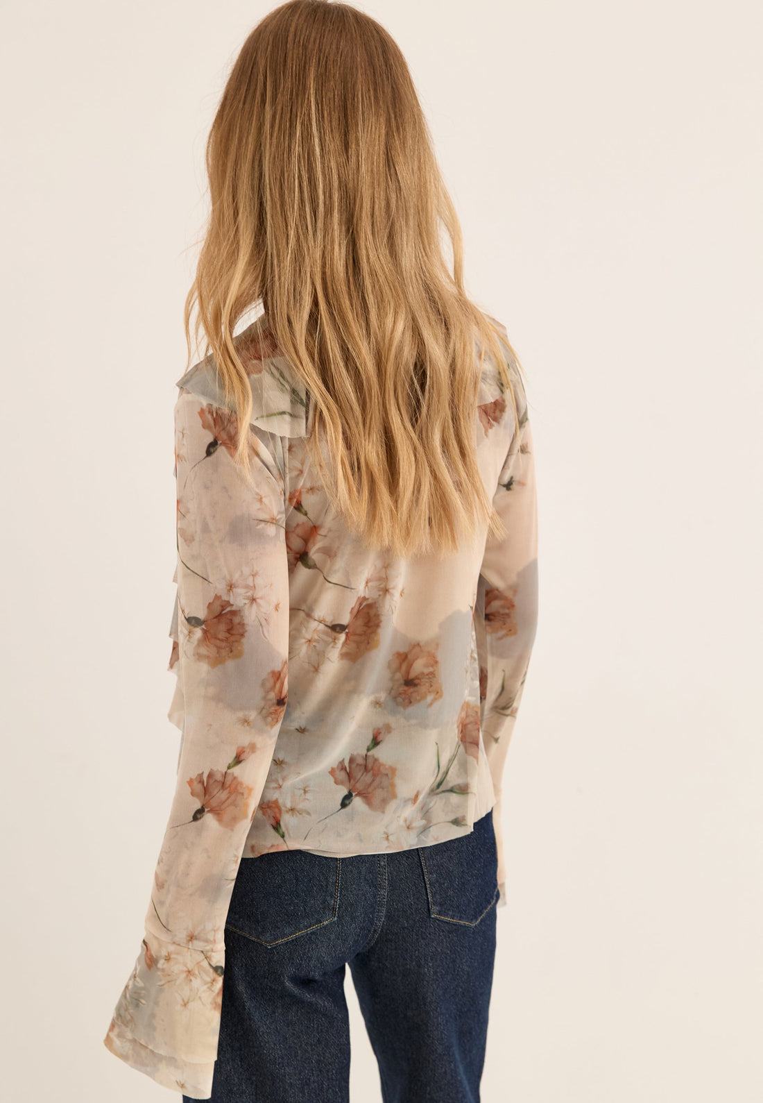 Mesh Flounce Top