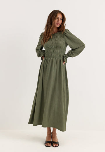 Long Sleeve Smock Dress