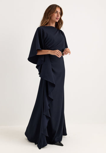 Draped Flounce Gown