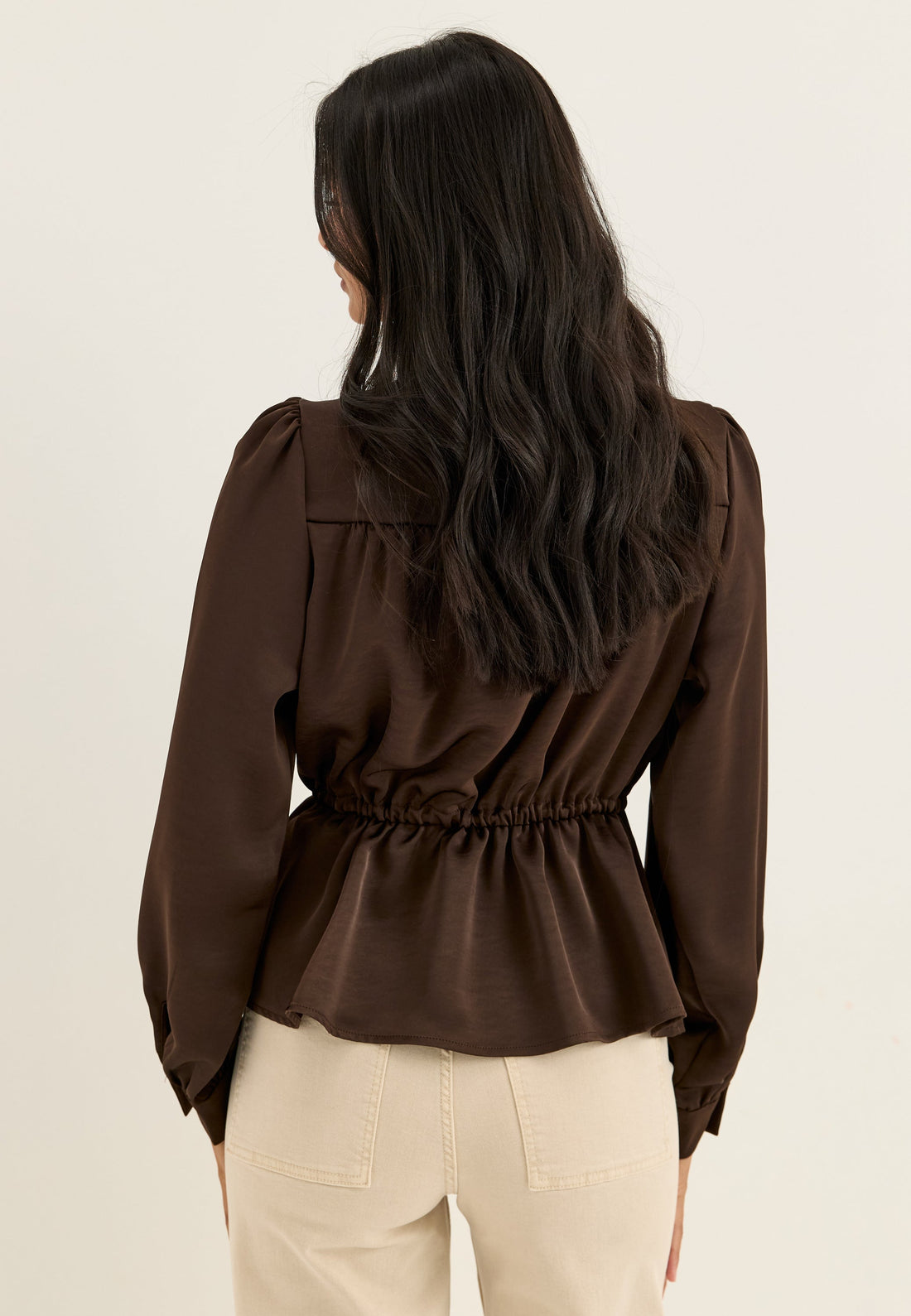 Satin Puff Sleeve Blouse