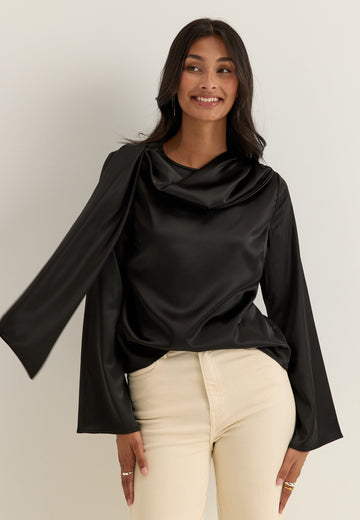 Satin Scarf Blouse