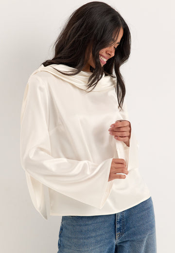 Satin Scarf Blouse