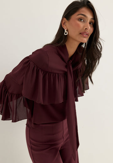 Flounce Tie Blouse