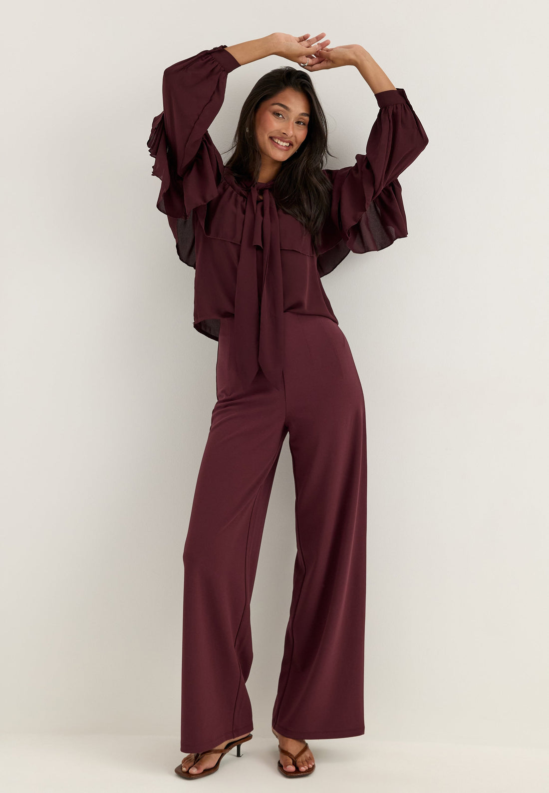 Flounce Tie Blouse