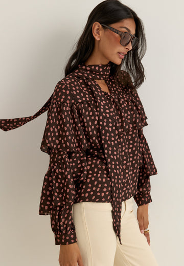 Flounce Tie Blouse