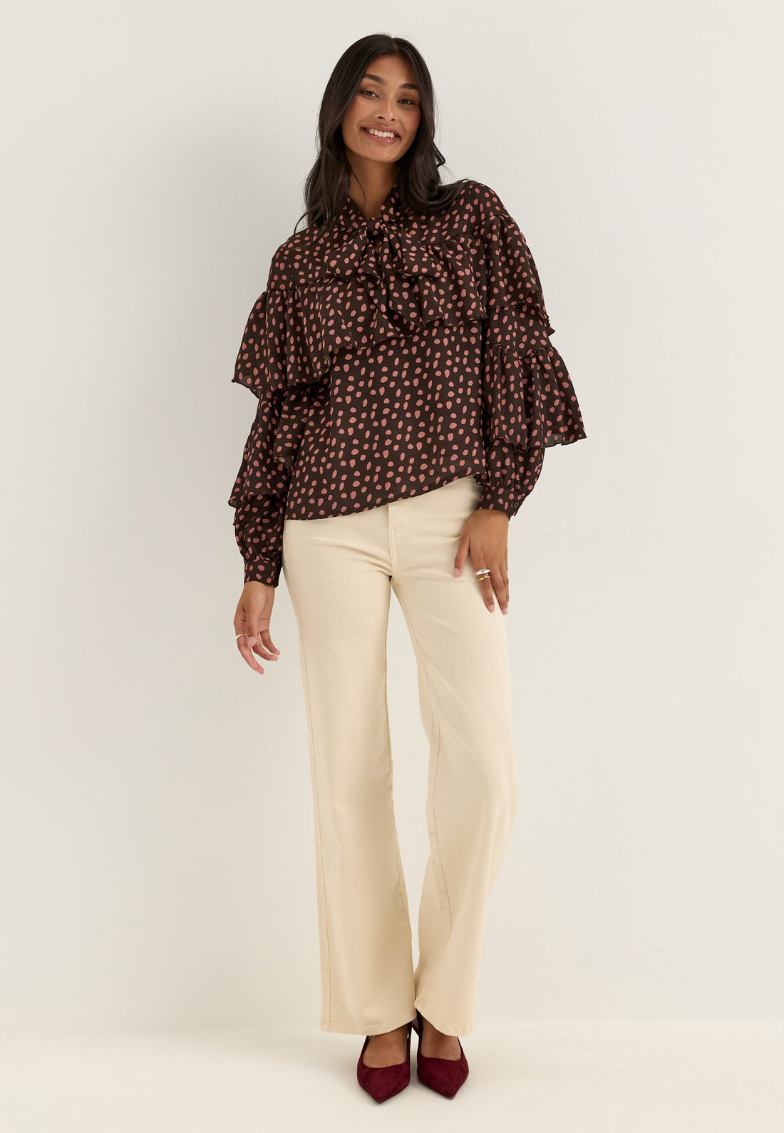 Flounce Tie Blouse