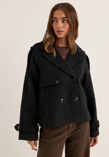 Wool Blend Short Coat