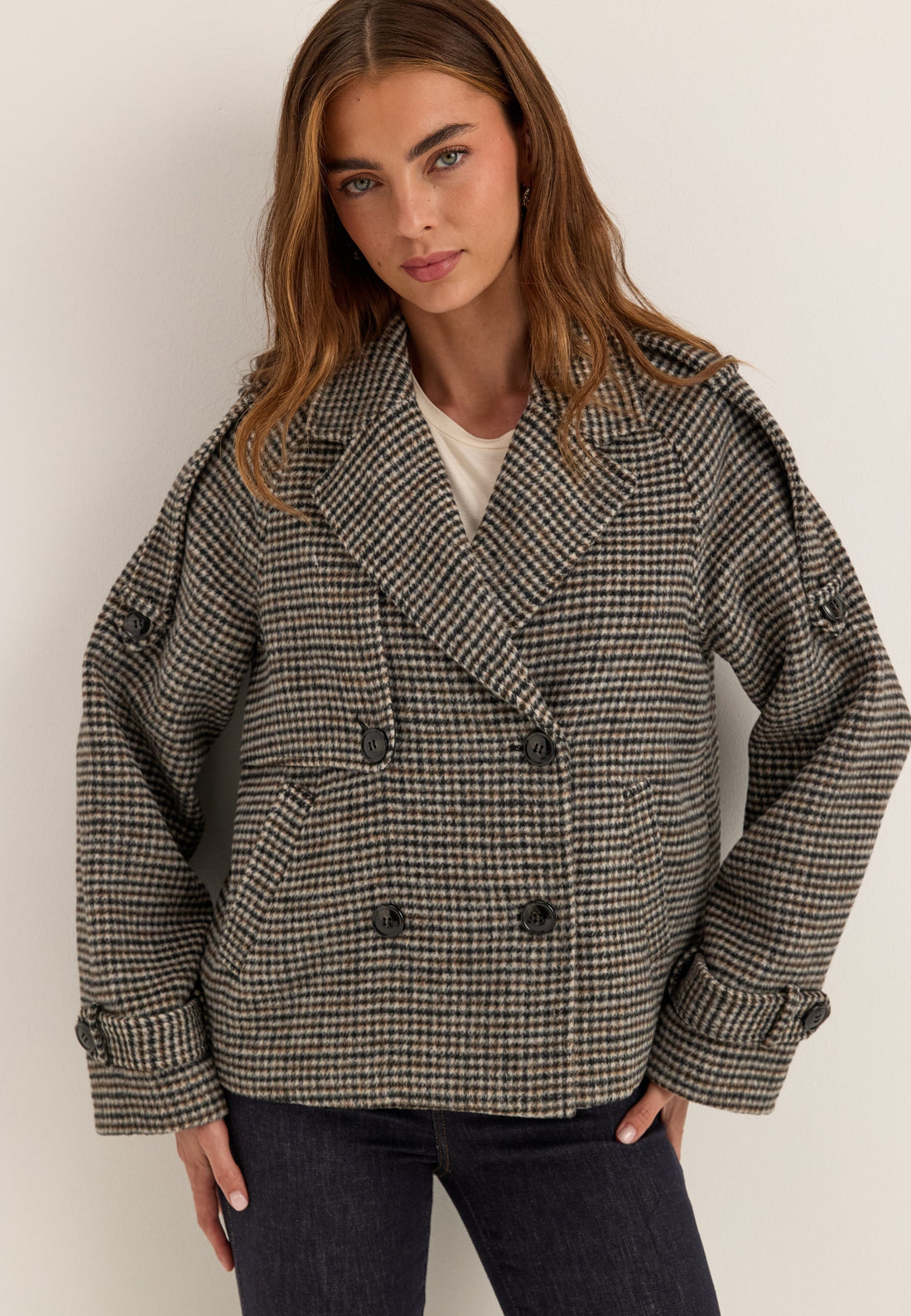Wool Blend Short Coat