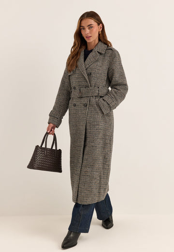 Wool Blend Trench Coat