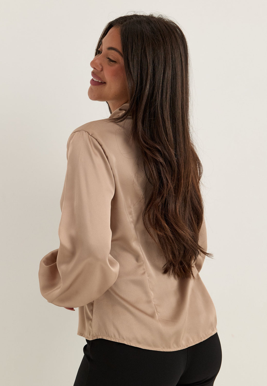 Pleated Satin Blouse