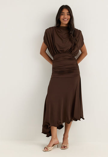 Asymmetric Flounce Soft Dress