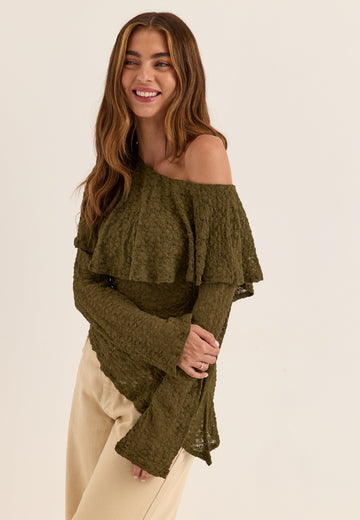 Asymmetric Lace Top
