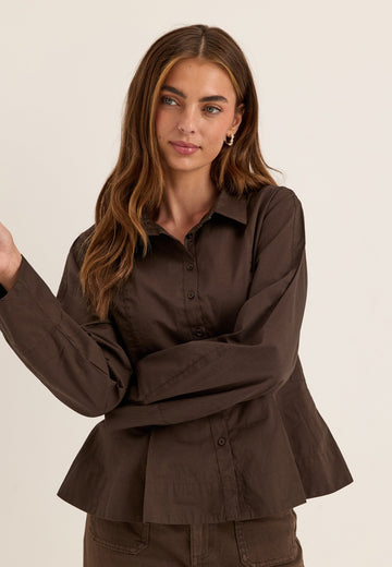 Peplum Cotton Shirt
