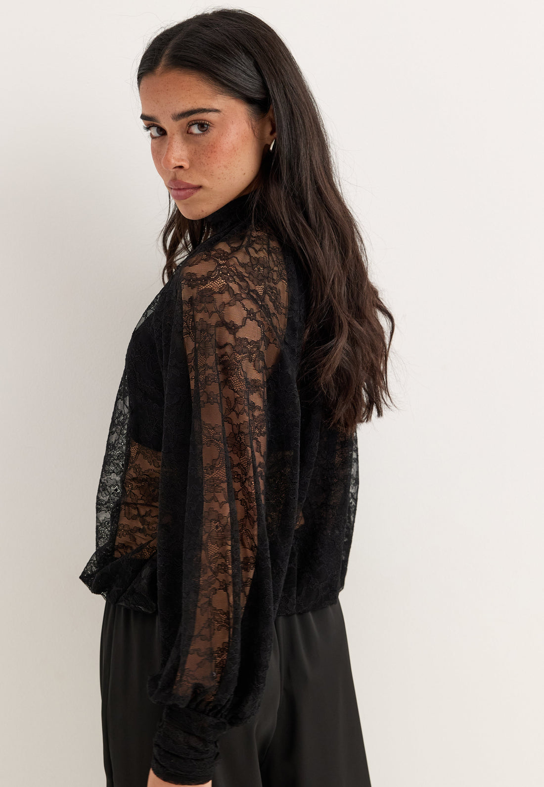 High Neck Lace Blouse