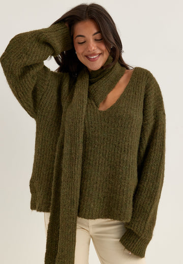Knitted Scarf Sweater