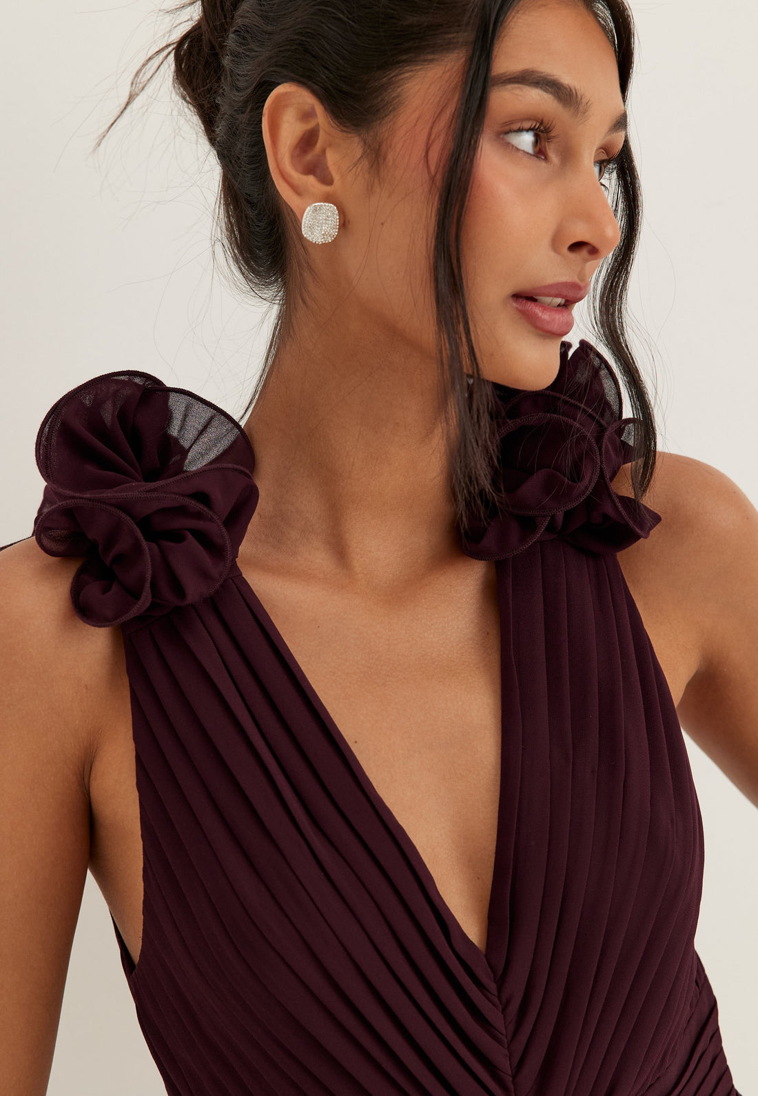 Frill Ruffle Chiffon Gown