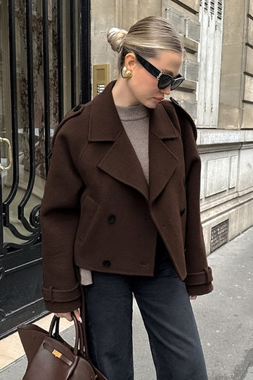 Heavyweight Tweed Double Breasted Coat