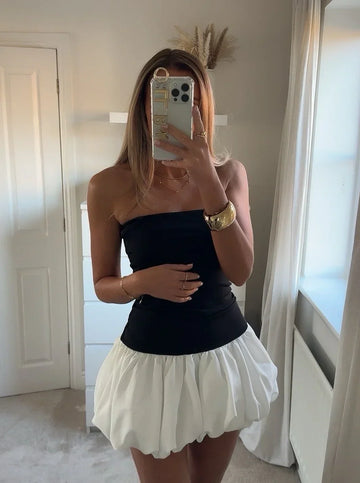 Eloise - Bubble Hem Mini Dress
