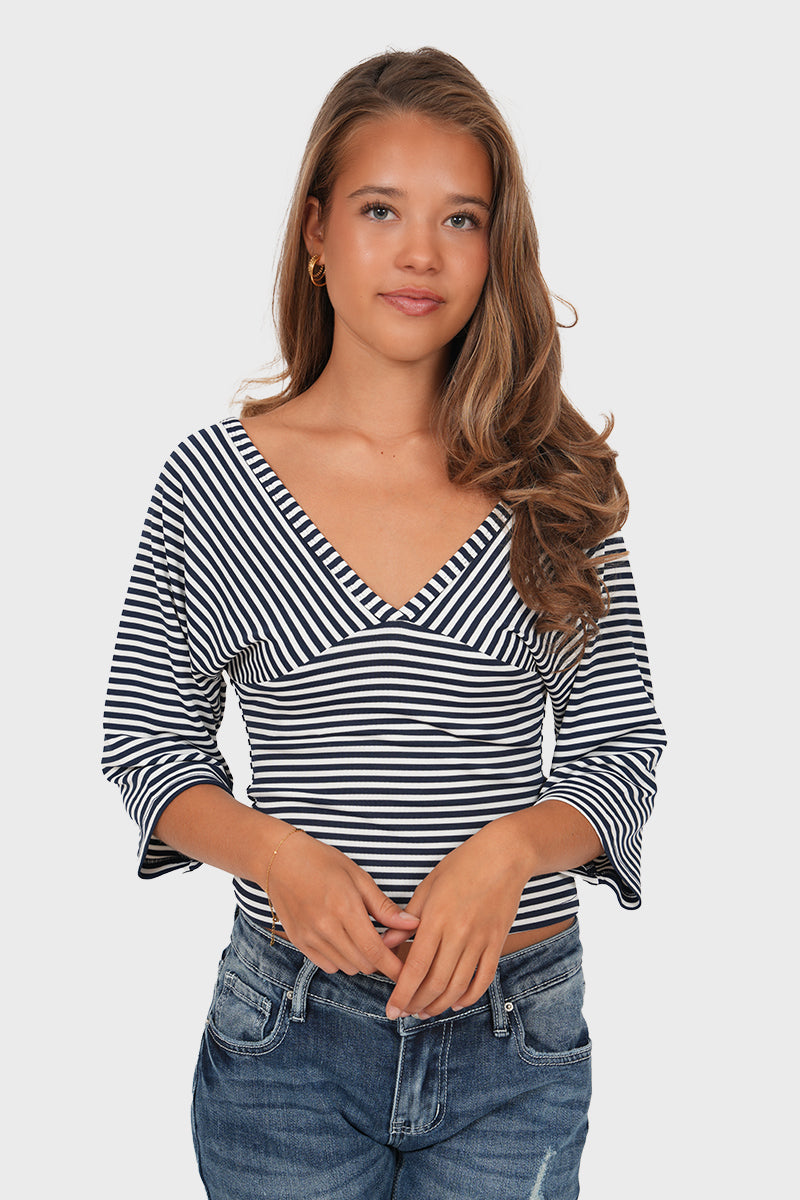 Flo top striped navy