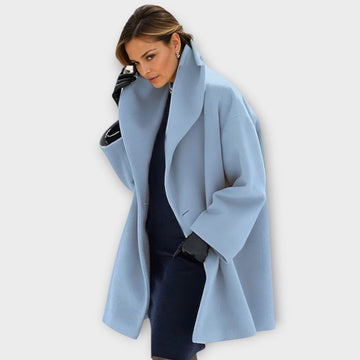 Oversized gabardine jas met twee zijzakken voor de winter