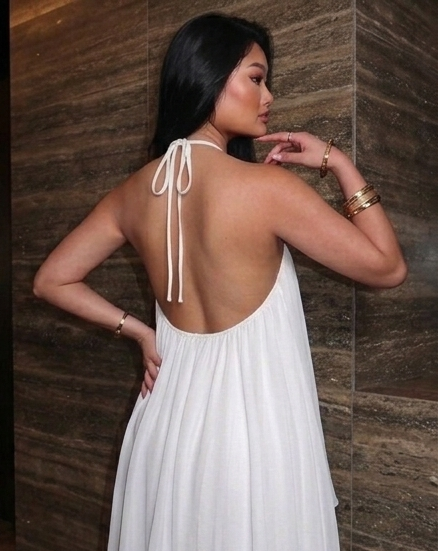 Halter Flowy Tiered Mini Dress