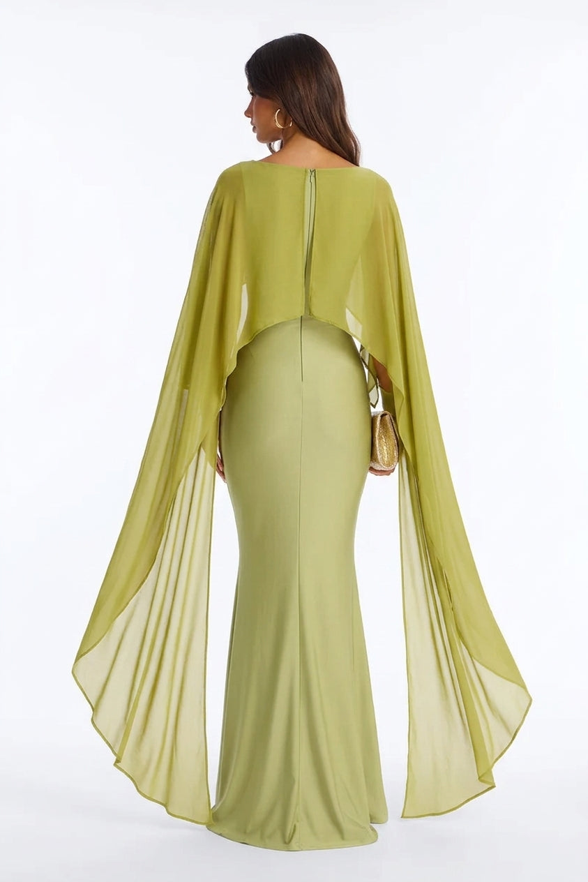 Aveline Cape Sleeve Mermaid Gown