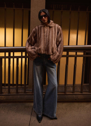 Naylor Faux Fur Jacket - Brown
