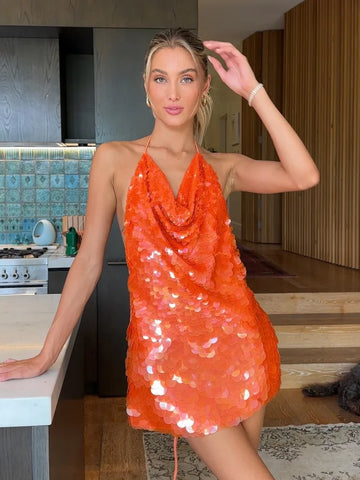 Nova Sequin Flame Mini Dress