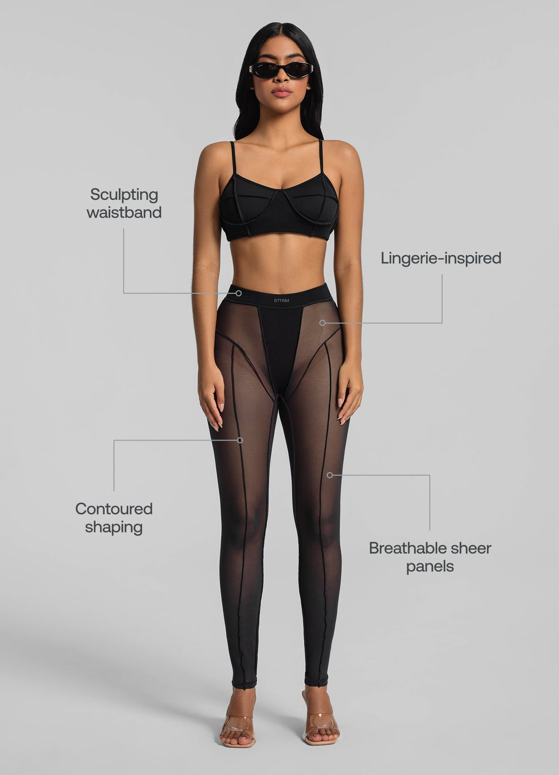 Semi-Sheer High-Waisted Leggings for a Sleek, Sculpted Look