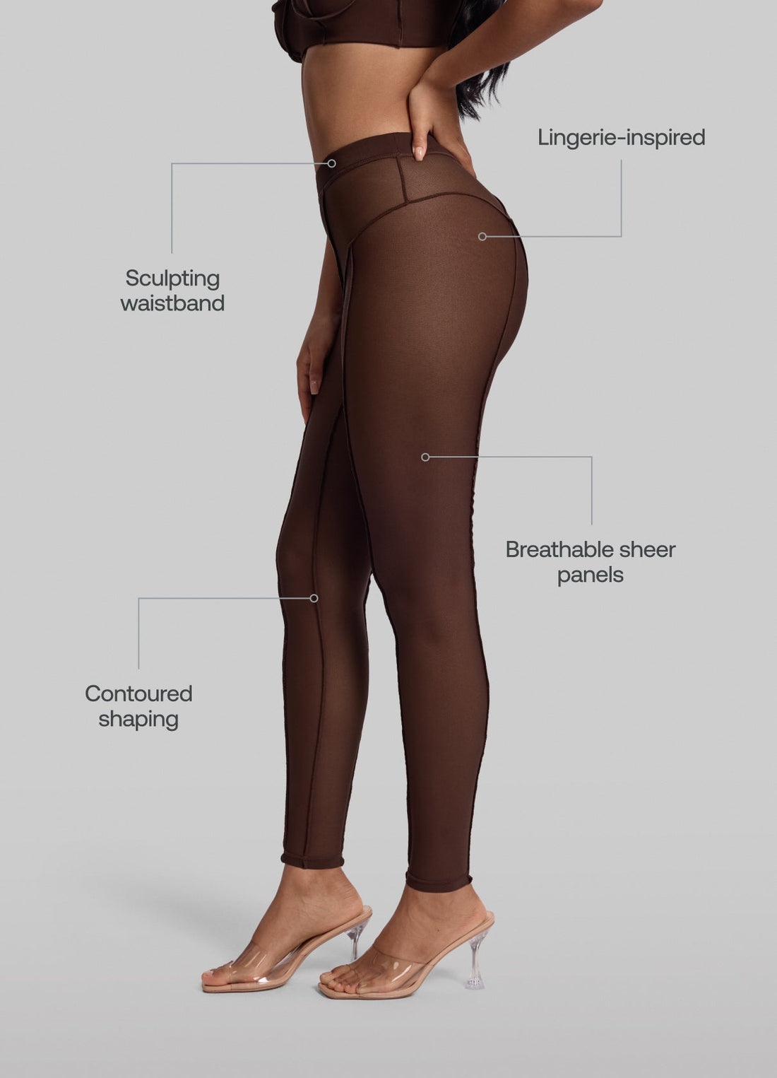 Semi-Sheer High-Waisted Leggings - Sleek, Stretchy & Figure-Flattering