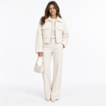 BOUCLE ZIP-UP COLLARED JACKET