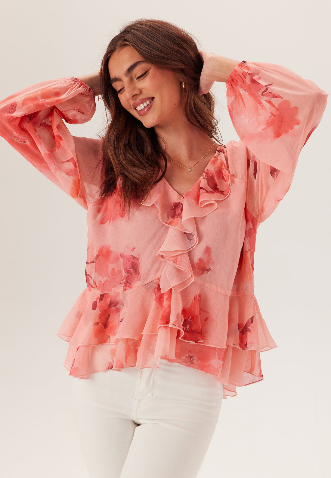 Frill Chiffon Blouse