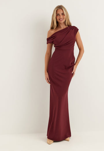 Asymmetric Draped Maxi Dress